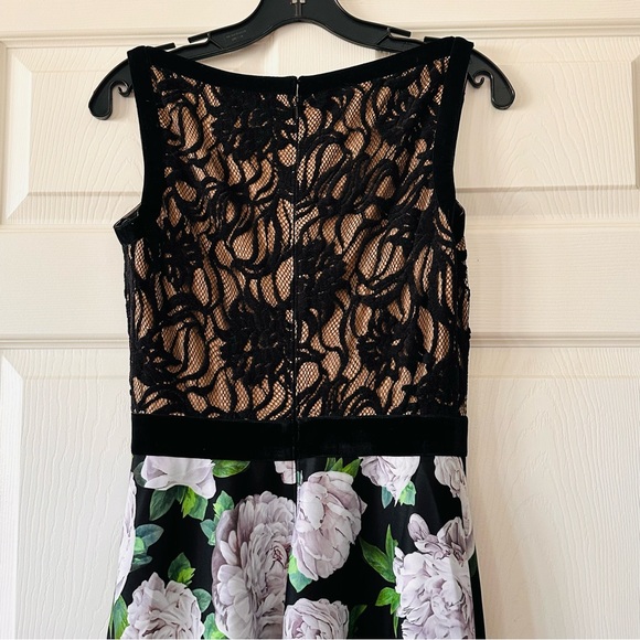 NWT Tadashi Shoji Floral Neoprene Lace Back Aline Gown Dresses - Picture 5 of 12